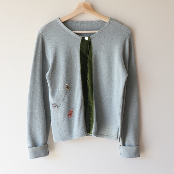 Vintage Pastel Cute Green Cardigan - Picture 1 of 7